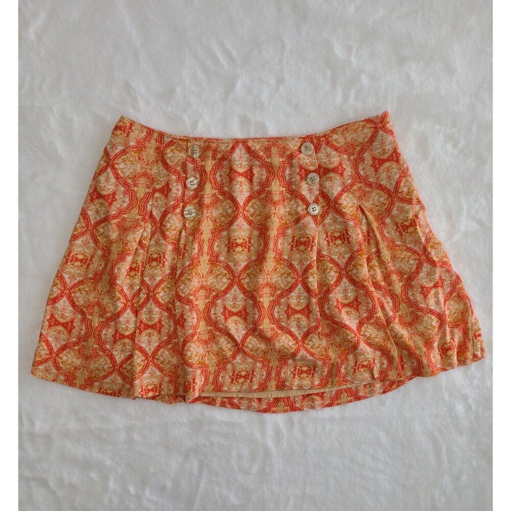 Free People Skirt Womens Paisley Print Orange Size 6